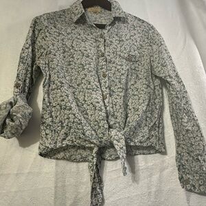 Love Notes Green Floral Shirt